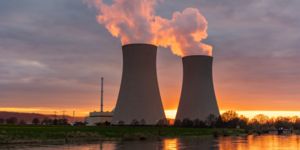 Nuclear power station on a river