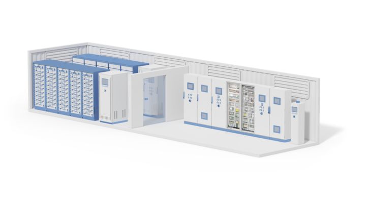 Interactive image map: Structure of a battery storage system