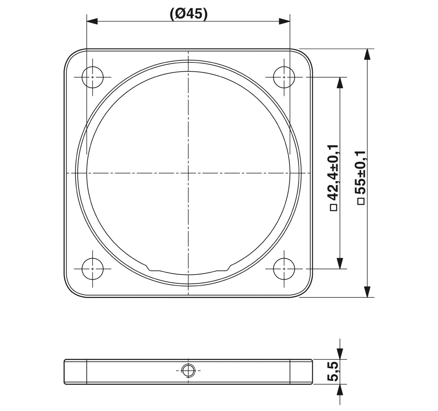 Phoenix Contact 1607935, SM-Z0003, Square mounting flange