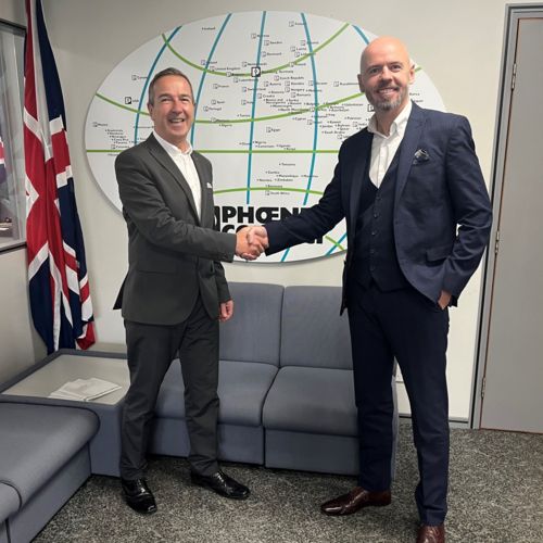 Colin Green and Andy Mills shaking hands