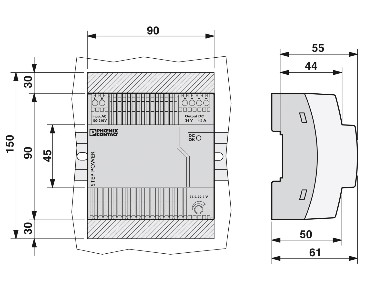 STEP-PS/ 1AC/24DC/4.2 - Power supply - 2868664 | Phoenix Contact STEP-PS/ 1AC/24DC/4.2 - Power supply - 2868664 | Phoenix Contact