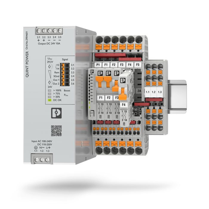 PTCB&nbsp;TM nel sistema con alimentatore, monitoraggio, protezione dei dispositivi e distributore