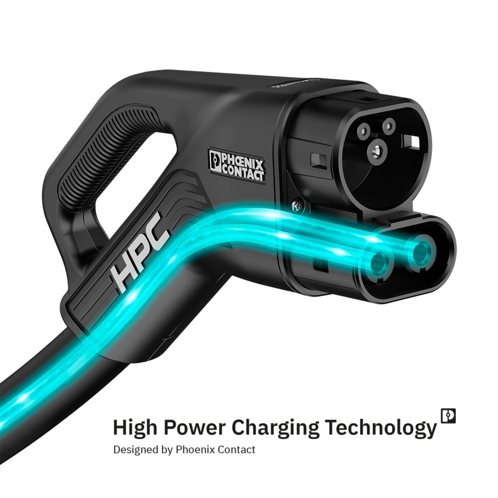 Liquid-cooled CCS charging cable for High Power Charging with up to 1,000 kW